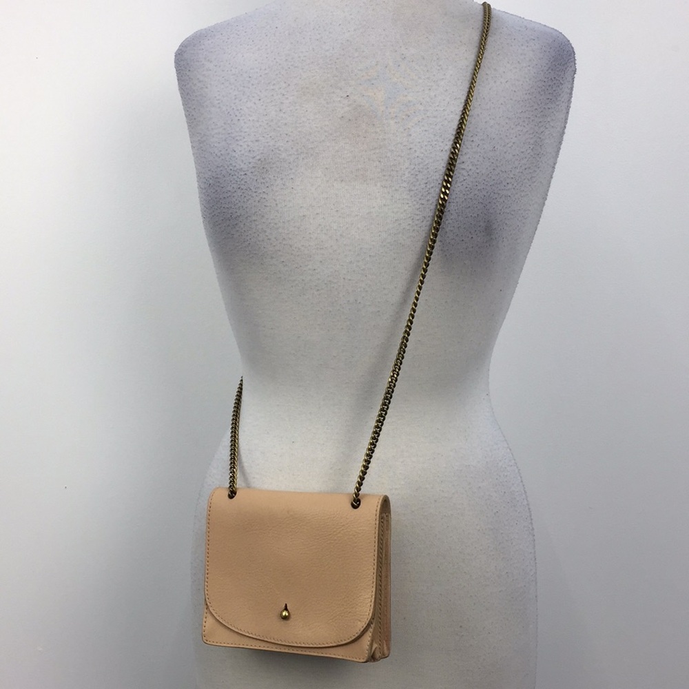 Madewell Cream Leather Crossbody Clutch